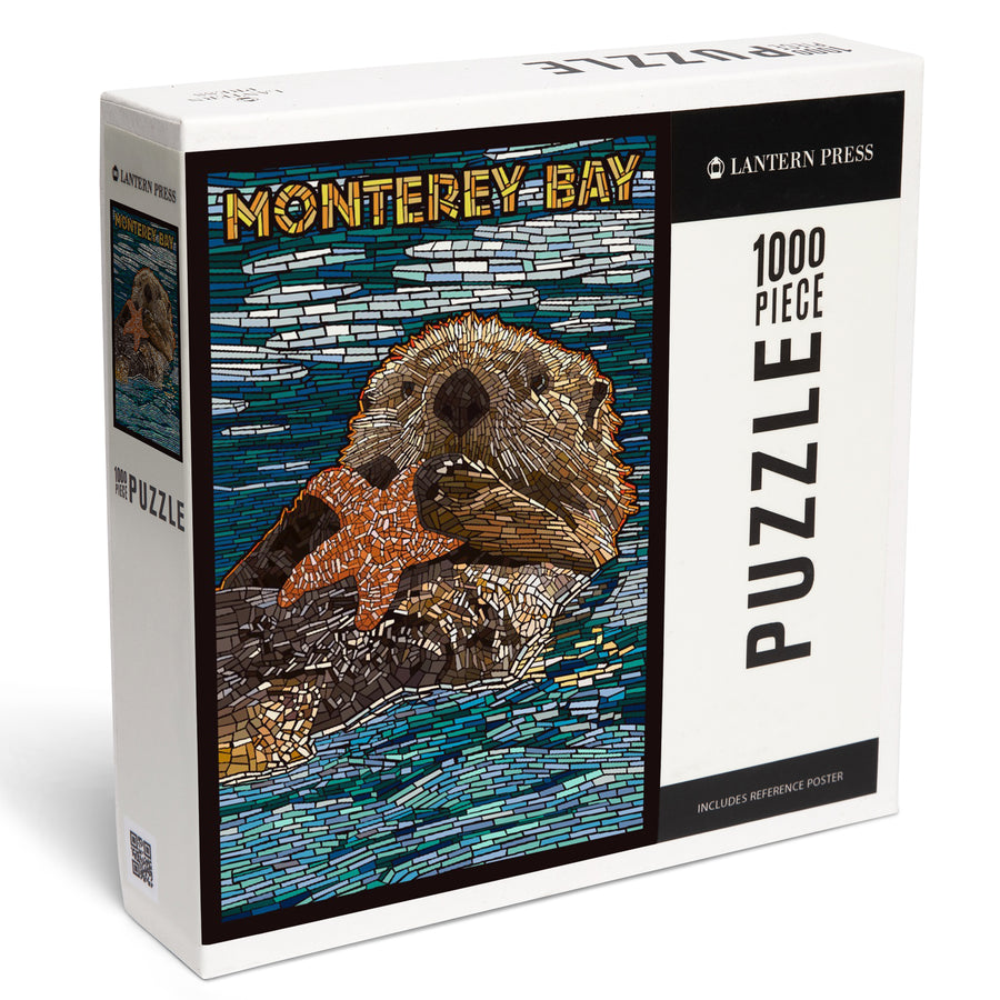 Monterey Bay, California, Otter, Mosaic, Jigsaw Puzzle Puzzle Lantern Press 
