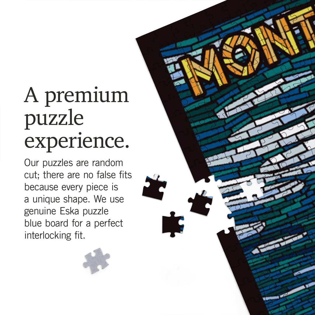Monterey Bay, California, Otter, Mosaic, Jigsaw Puzzle Puzzle Lantern Press 