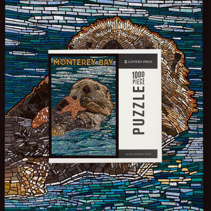 Monterey Bay, California, Otter, Mosaic, Jigsaw Puzzle Puzzle Lantern Press 