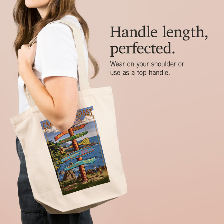 Monterey, California, Destinations Signpost, Tote Bag Totes Lantern Press 