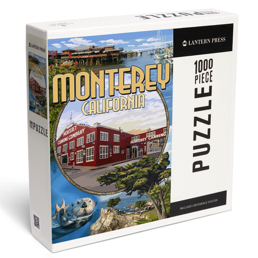 Monterey, California, Montage Scenes, Jigsaw Puzzle Puzzle Lantern Press 