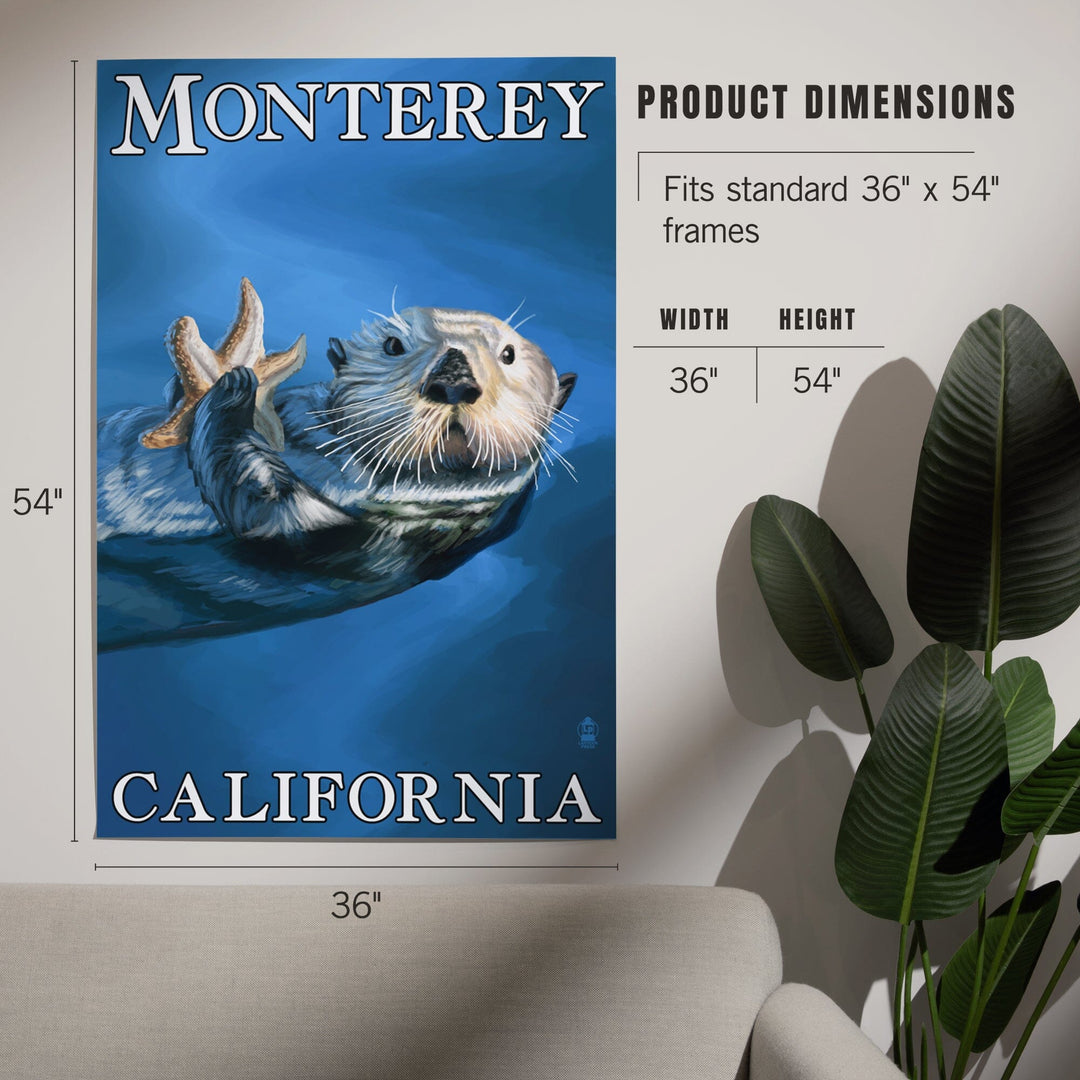 Monterey, California, Sea Otter, Art & Giclee Prints Art Lantern Press 