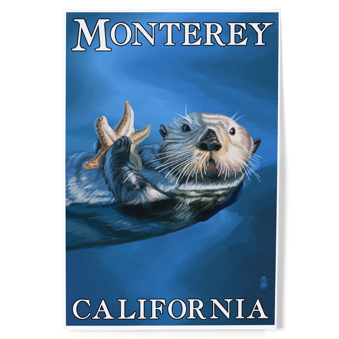 Monterey, California, Sea Otter, Art & Giclee Prints Art Lantern Press 