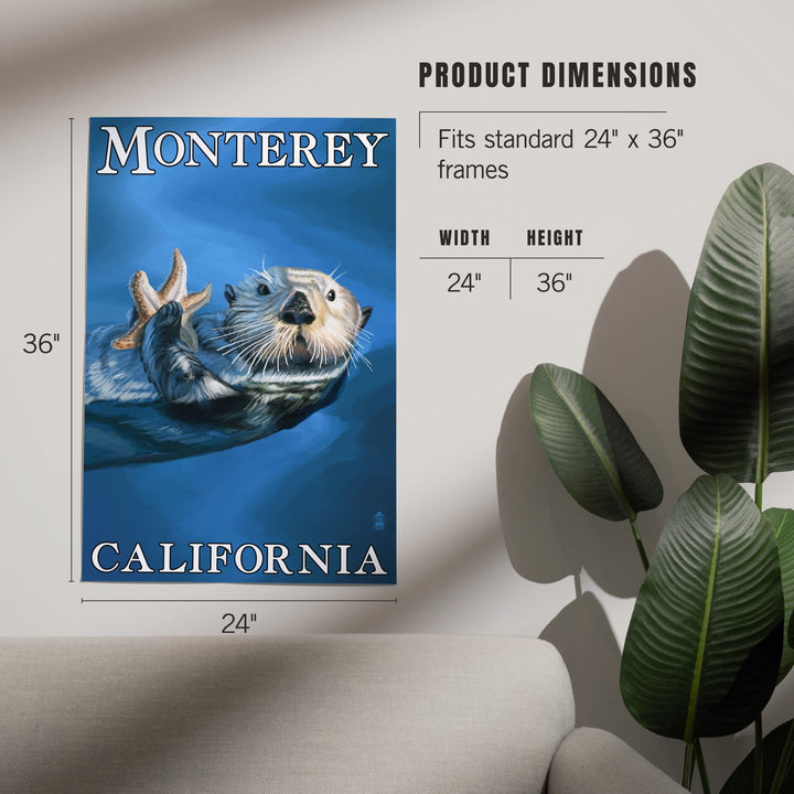 Monterey, California, Sea Otter, Art & Giclee Prints Art Lantern Press 