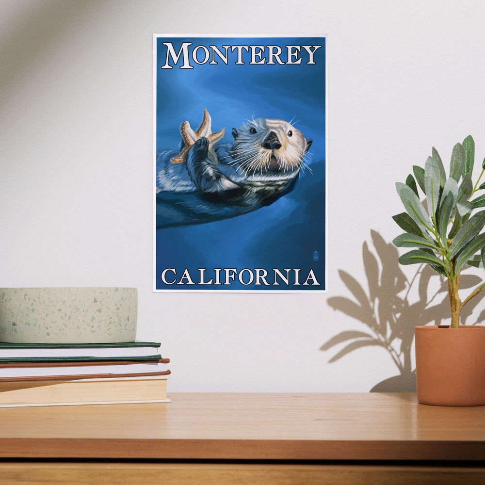 Monterey, California, Sea Otter, Art & Giclee Prints Art Lantern Press 