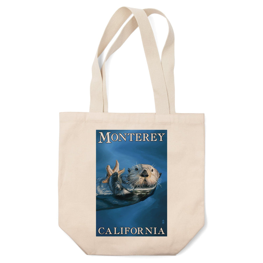 Monterey, California, Sea Otter, Lantern Press Artwork, Tote Bag Totes Lantern Press 