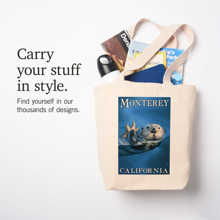 Monterey, California, Sea Otter, Tote Bag Totes Lantern Press 