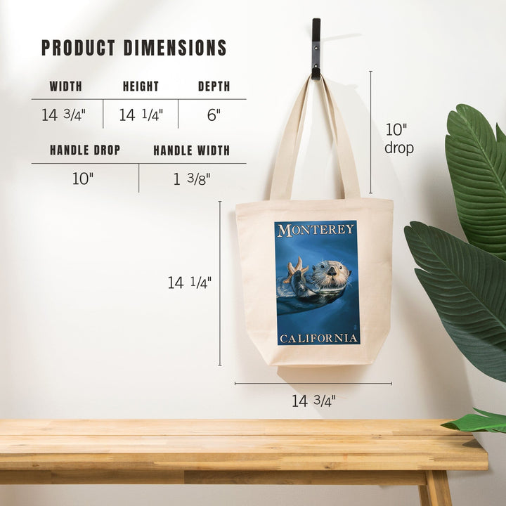 Monterey, California, Sea Otter, Tote Bag Totes Lantern Press 