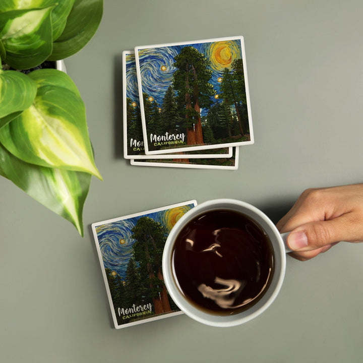 Monterey, California, Starry Night National Park Series, Coasters Coasters Lantern Press 