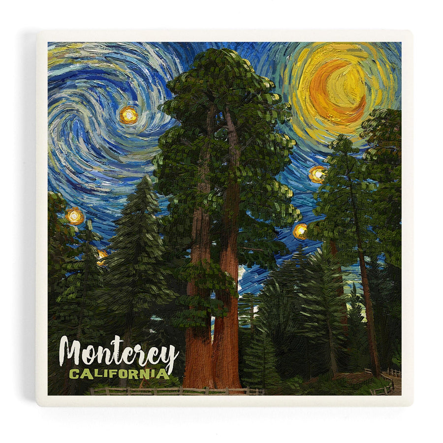 Monterey, California, Starry Night National Park Series, Coasters Coasters Lantern Press 