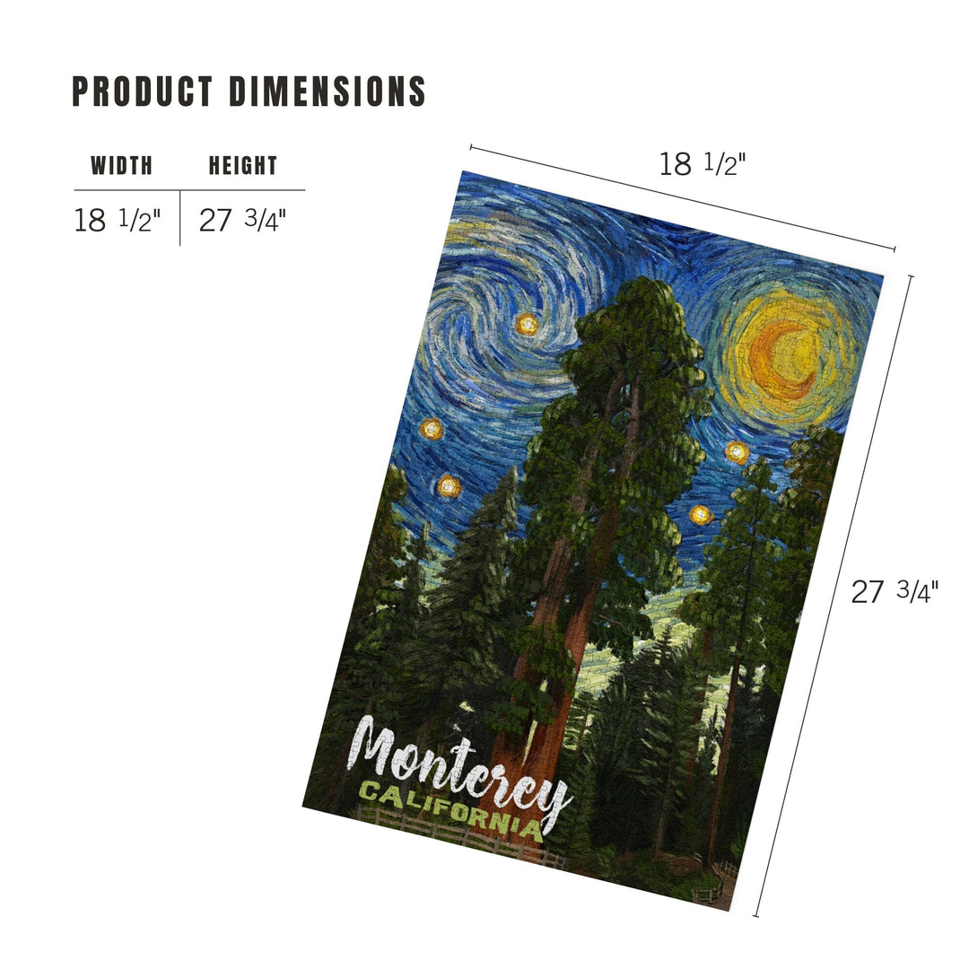Monterey, California, Starry Night National Park Series, Jigsaw Puzzle Puzzle Lantern Press 