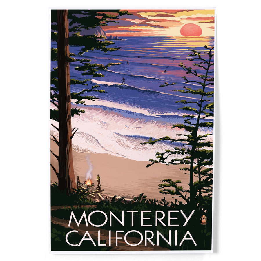 Monterey, California, Sunset and Beach, Art & Giclee Prints Art Lantern Press 