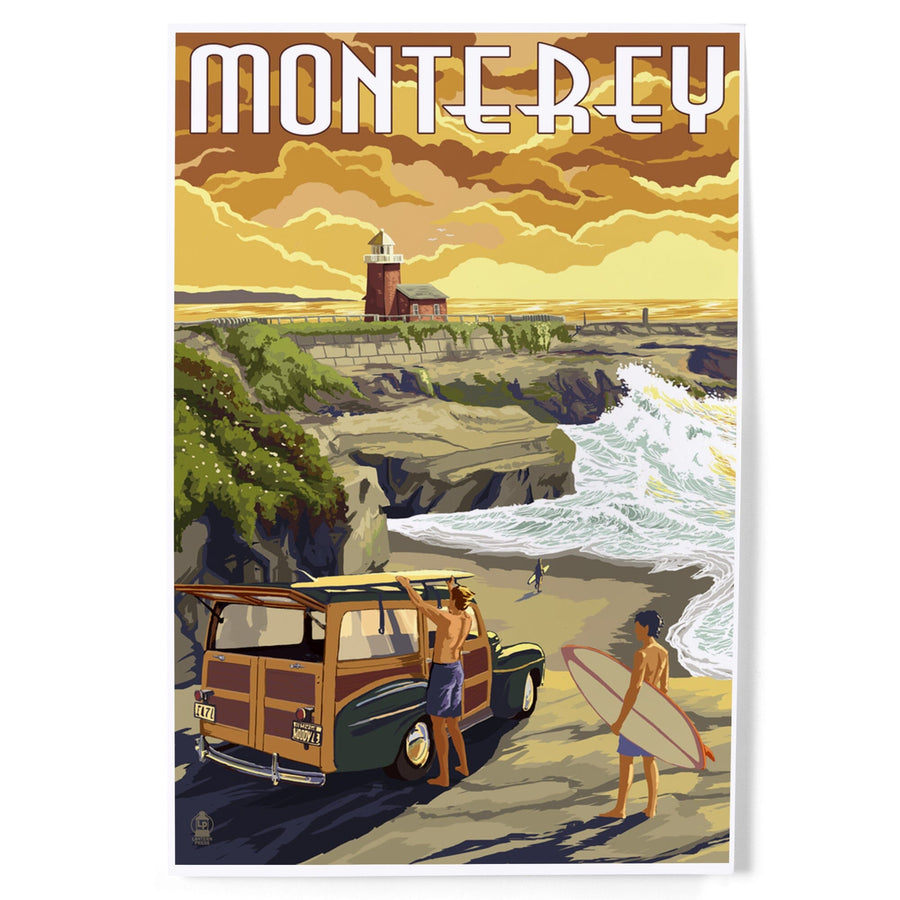 Monterey, California, Woody on Beach, Art & Giclee Prints Art Lantern Press 