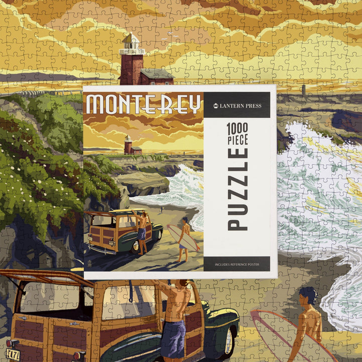 Monterey, California, Woody on Beach, Jigsaw Puzzle Puzzle Lantern Press 