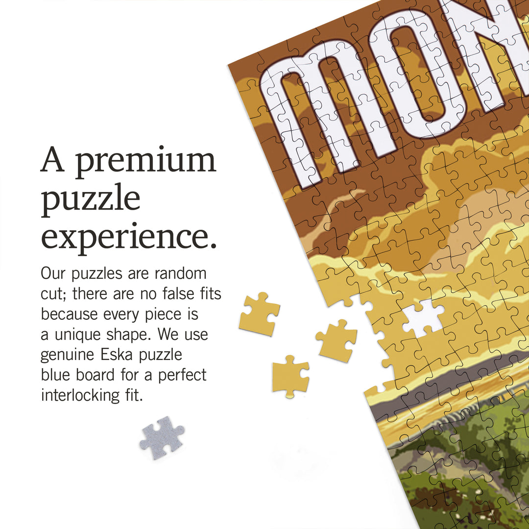 Monterey, California, Woody on Beach, Jigsaw Puzzle Puzzle Lantern Press 