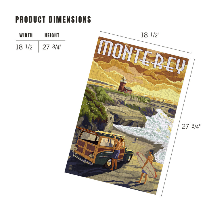 Monterey, California, Woody on Beach, Jigsaw Puzzle Puzzle Lantern Press 