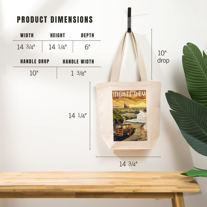 Monterey, California, Woody on Beach, Tote Bag Totes Lantern Press 