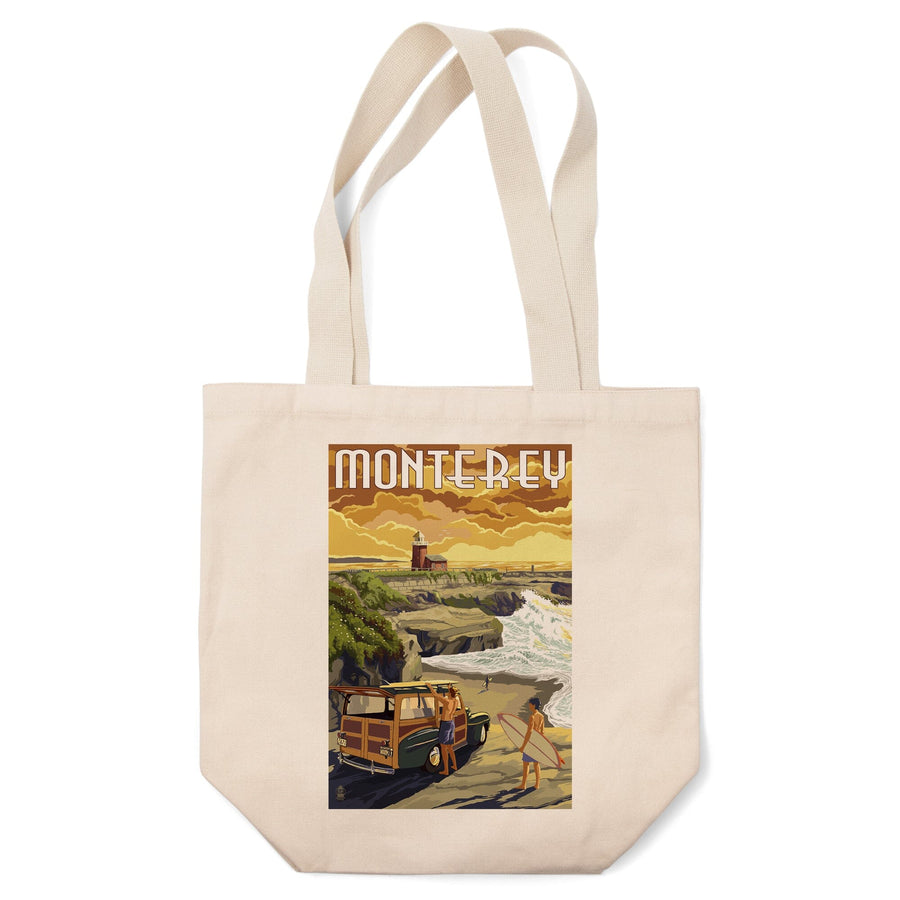 Monterey, California, Woody on Beach, Tote Bag Totes Lantern Press 