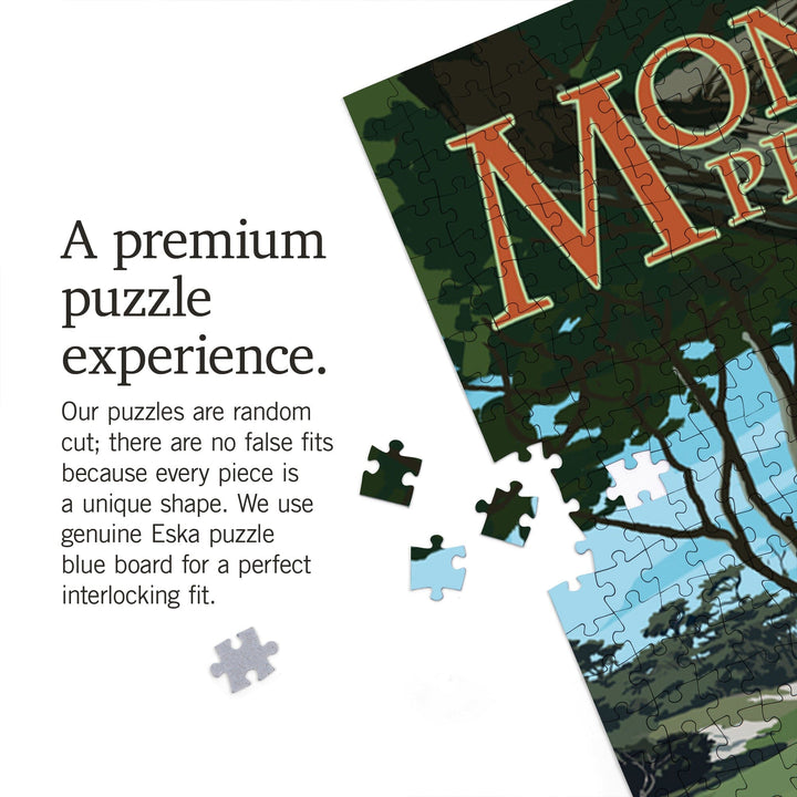 Monterey Peninsula, California, 17 Mile Drive, Jigsaw Puzzle Puzzle Lantern Press 