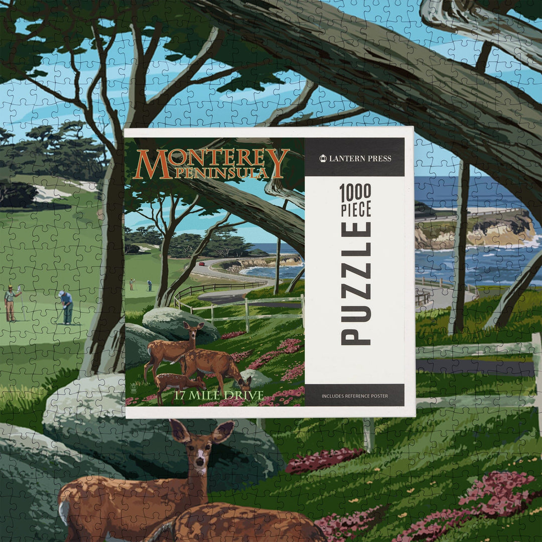 Monterey Peninsula, California, 17 Mile Drive, Jigsaw Puzzle Puzzle Lantern Press 