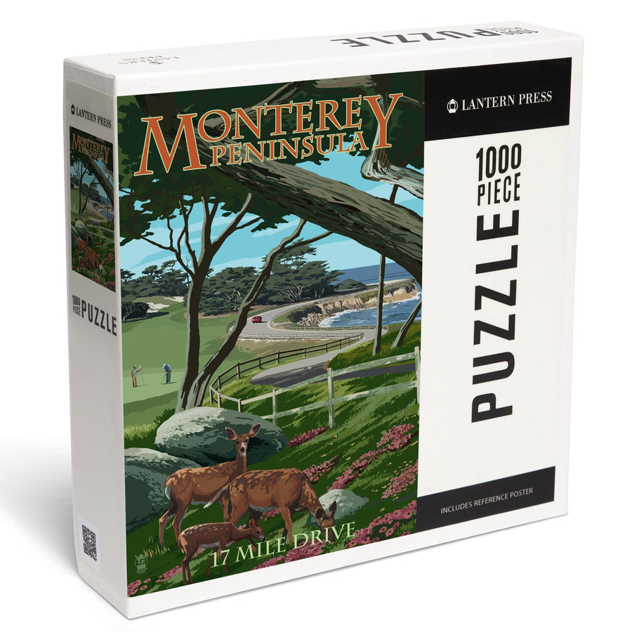 Monterey Peninsula, California, 17 Mile Drive, Jigsaw Puzzle Puzzle Lantern Press 