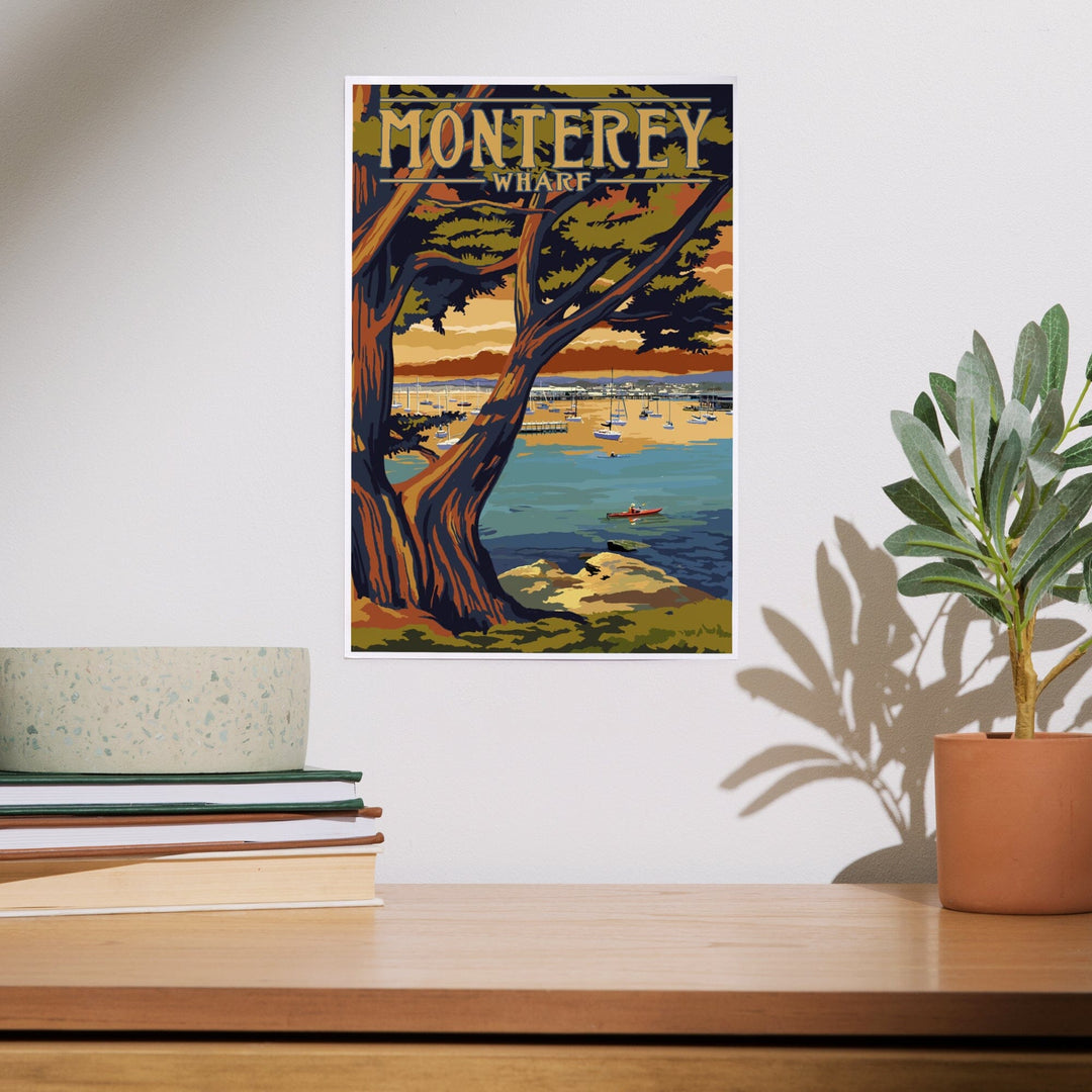 Monterey Wharf, California, Coastal Scene, Art & Giclee Prints Art Lantern Press 
