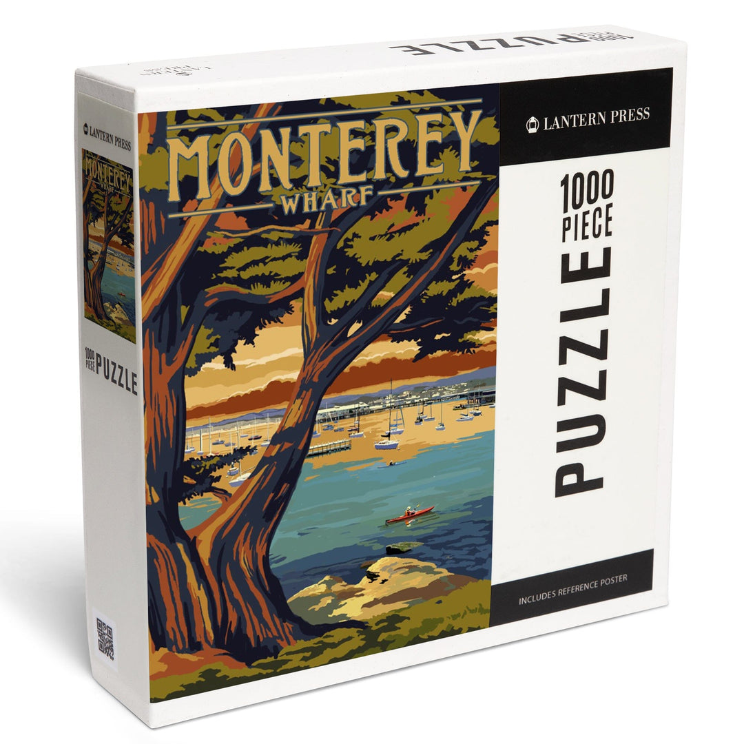 Monterey Wharf, California, Coastal Scene, Jigsaw Puzzle Puzzle Lantern Press 