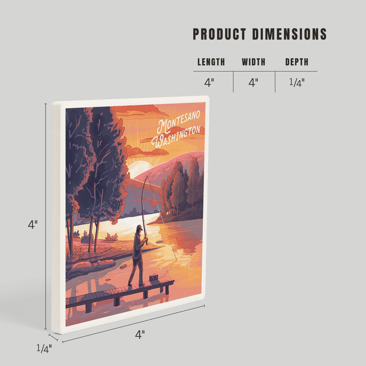 Montesano, Washington, Get Outside Series, This is Living, Fishing with Hills, Coasters Coasters Lantern Press 