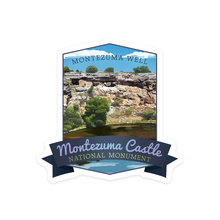 Montezuma Castle National Monument, Arizona, Montezuma Well, Contour, Vinyl Sticker Sticker Lantern Press 