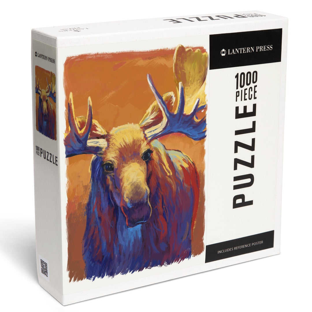 Moose, Vivid, Jigsaw Puzzle Puzzle Lantern Press 