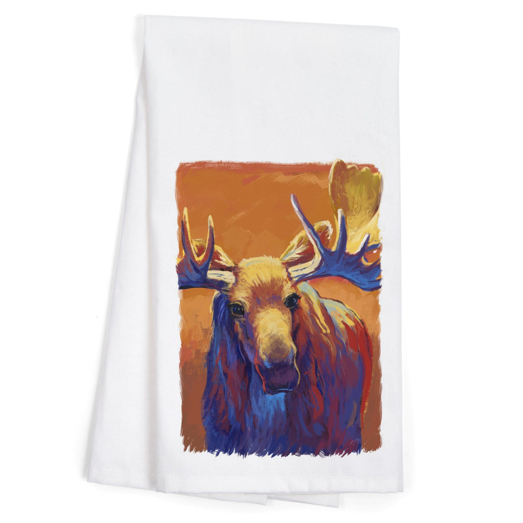 Moose, Vivid, Organic Cotton Kitchen Tea Towels Kitchen Lantern Press 