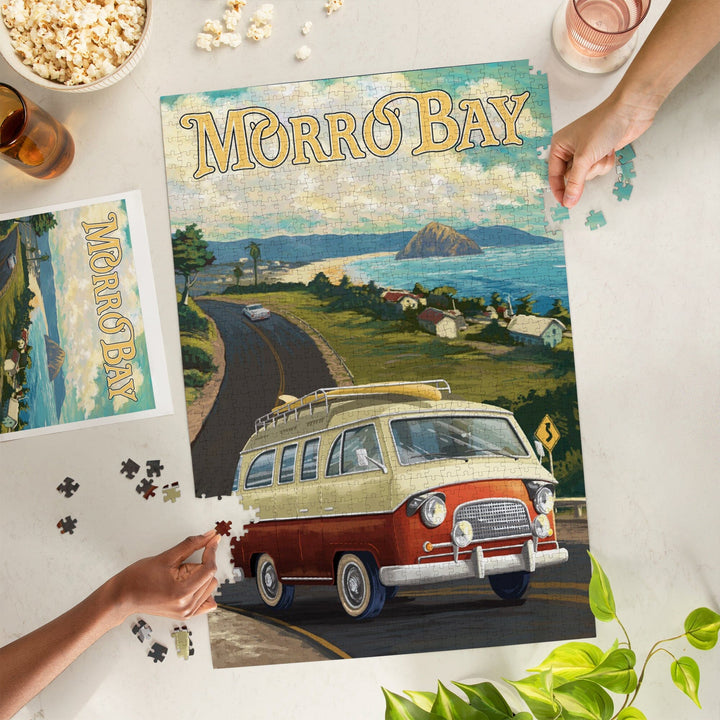 Morro Bay, California, Camper Van, Jigsaw Puzzle Puzzle Lantern Press 