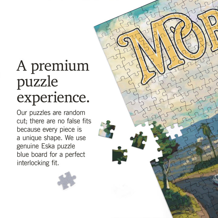 Morro Bay, California, Camper Van, Jigsaw Puzzle Puzzle Lantern Press 
