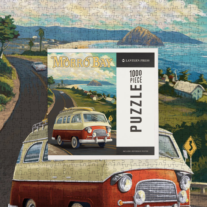 Morro Bay, California, Camper Van, Jigsaw Puzzle Puzzle Lantern Press 