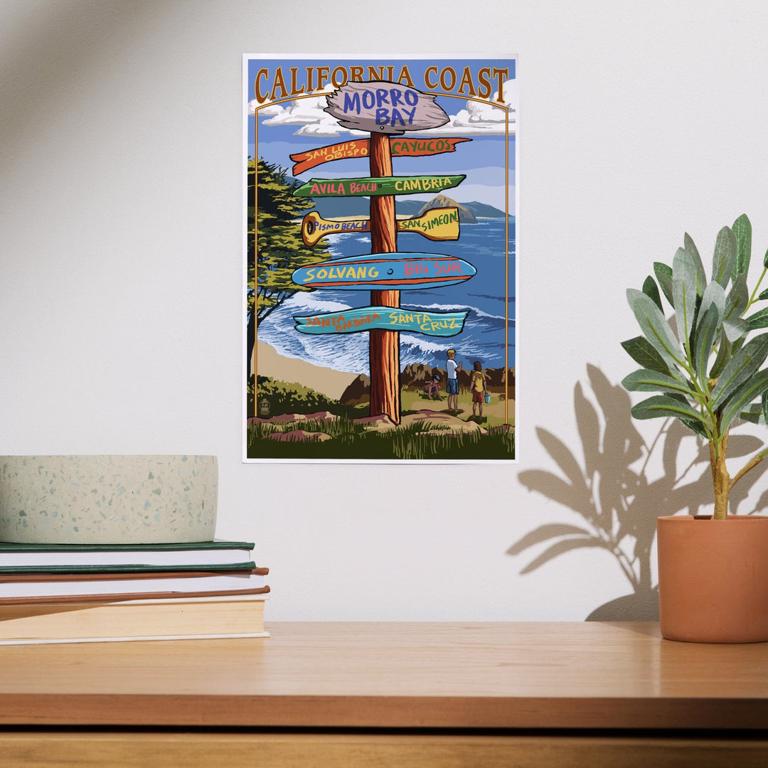Morro Bay, California, Destinations Sign, Art & Giclee Prints Art Lantern Press 