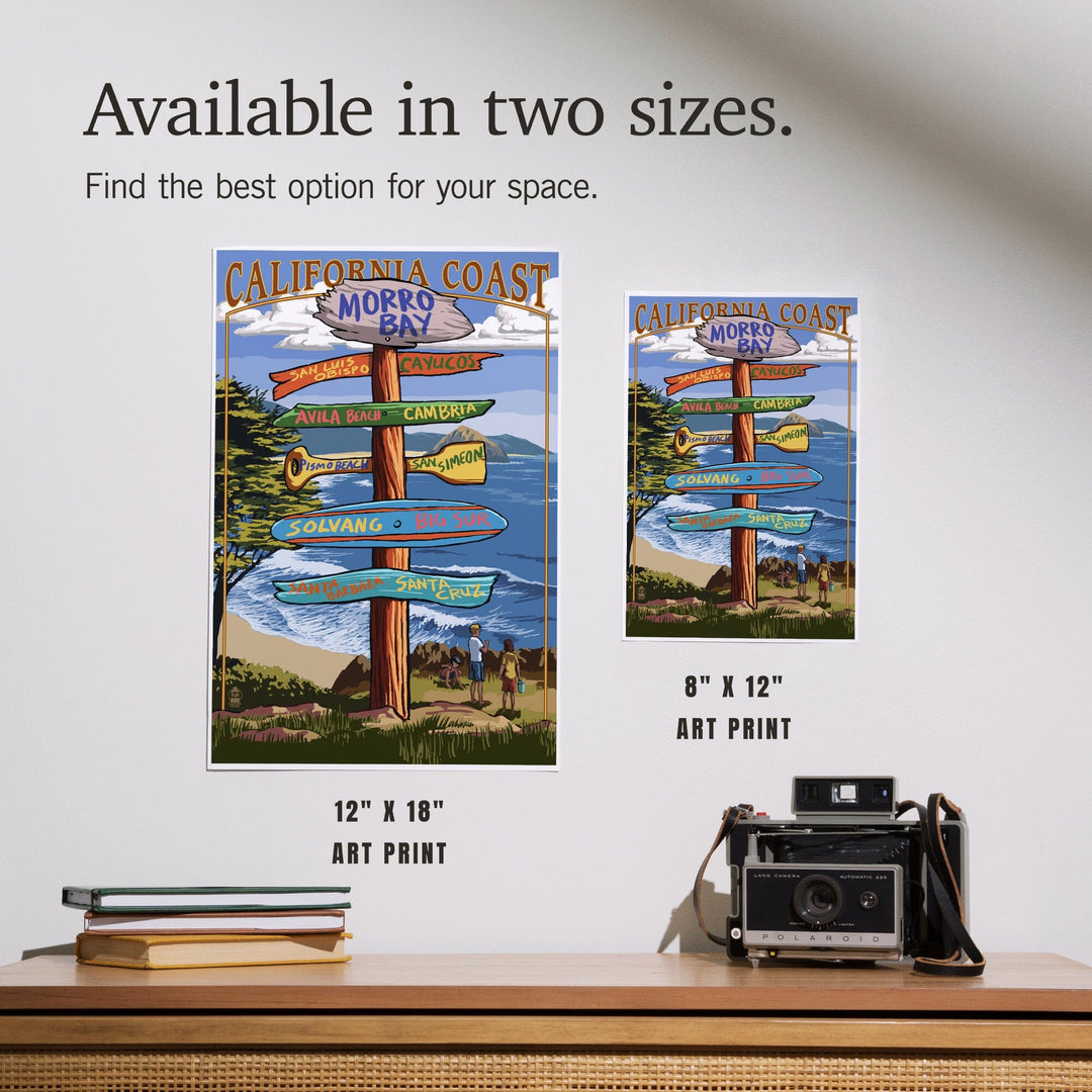 Morro Bay, California, Destinations Sign, Art & Giclee Prints Art Lantern Press 