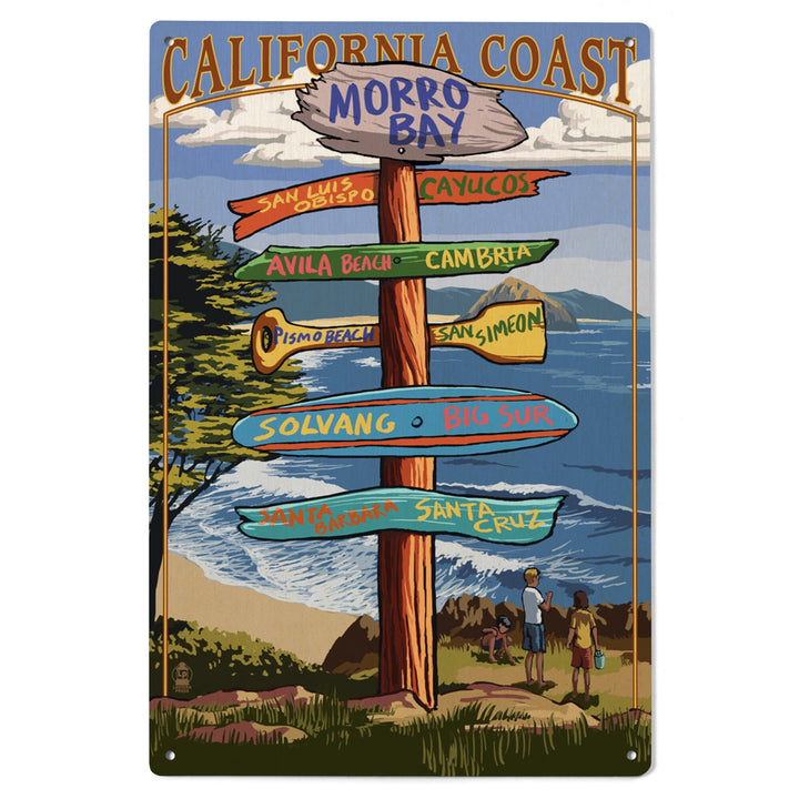 Morro Bay, California, Destinations Sign, Lantern Press Artwork, Wood Signs and Postcards Wood Lantern Press 