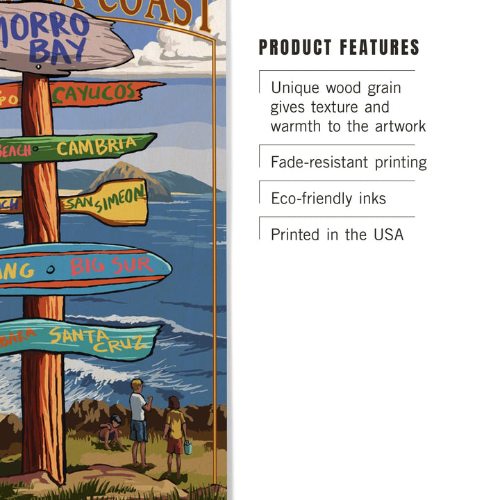Morro Bay, California, Destinations Sign, Lantern Press Artwork, Wood Signs and Postcards Wood Lantern Press 