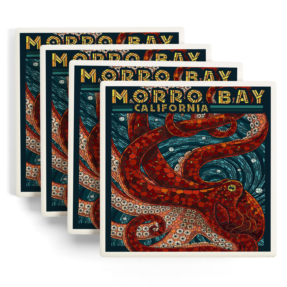 Morro Bay, California, Octopus Mosaic, Coasters Coasters Lantern Press 