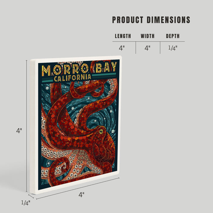 Morro Bay, California, Octopus Mosaic, Coasters Coasters Lantern Press 
