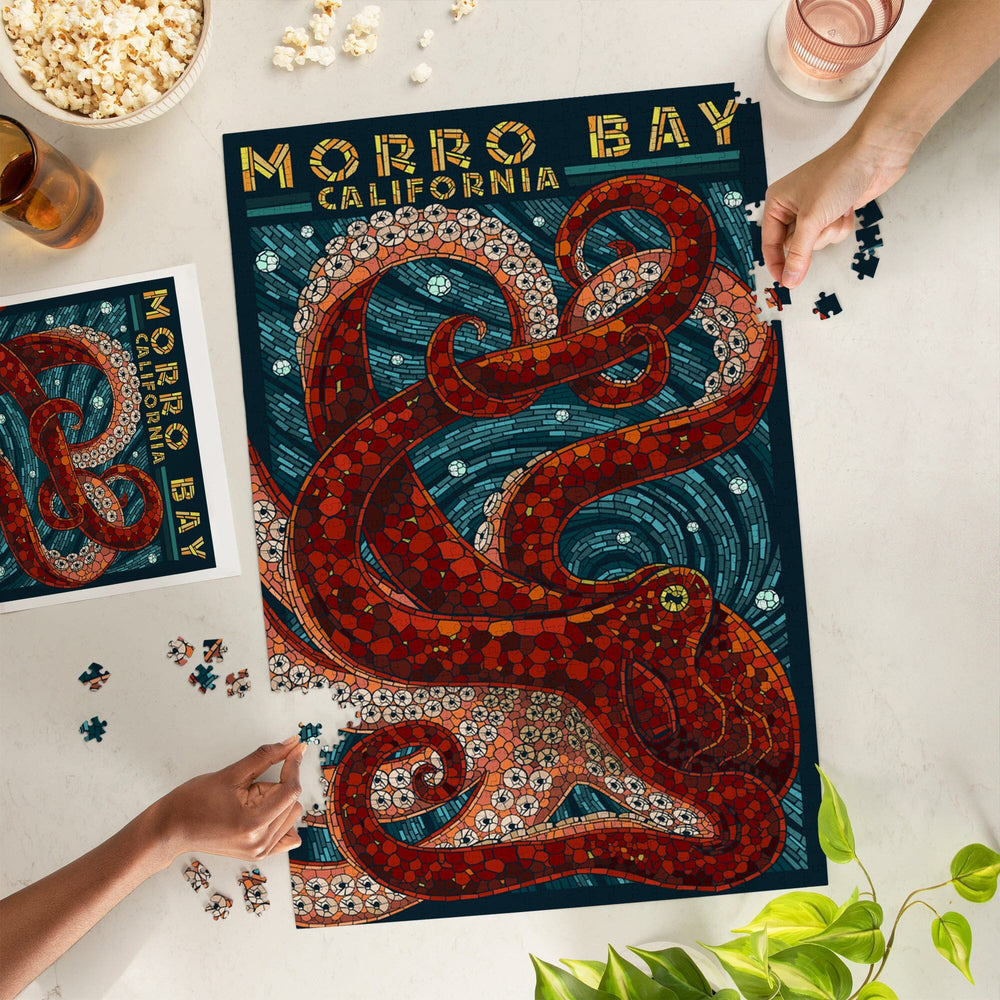 Morro Bay, California, Octopus Mosaic, Jigsaw Puzzle Puzzle Lantern Press 