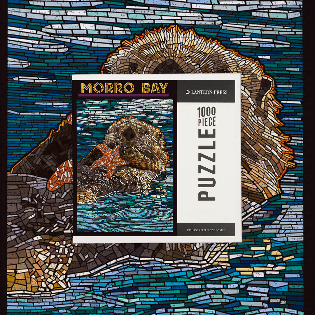 Morro Bay, California, Sea Otter, Mosaic, Jigsaw Puzzle Puzzle Lantern Press 