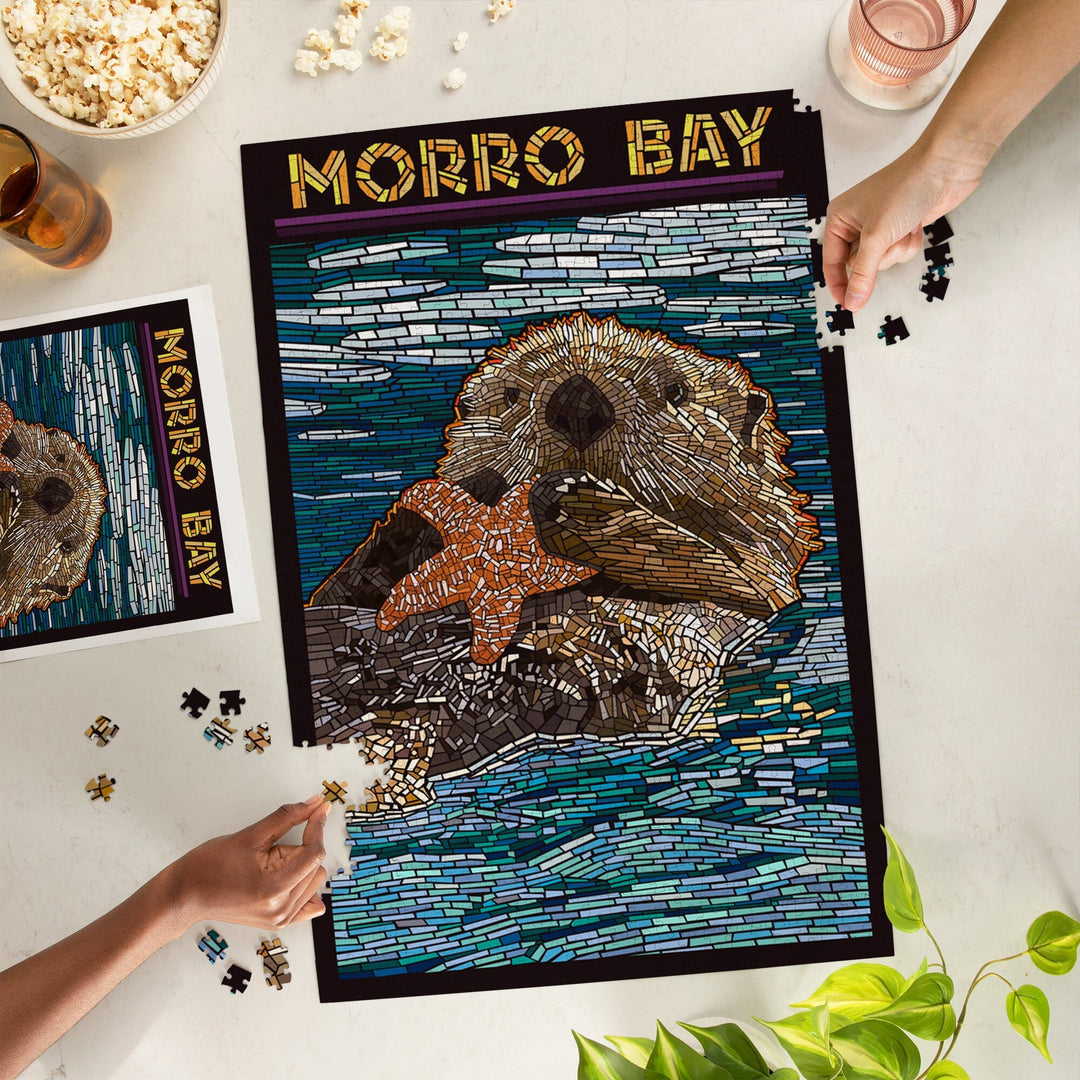 Morro Bay, California, Sea Otter, Mosaic, Jigsaw Puzzle Puzzle Lantern Press 
