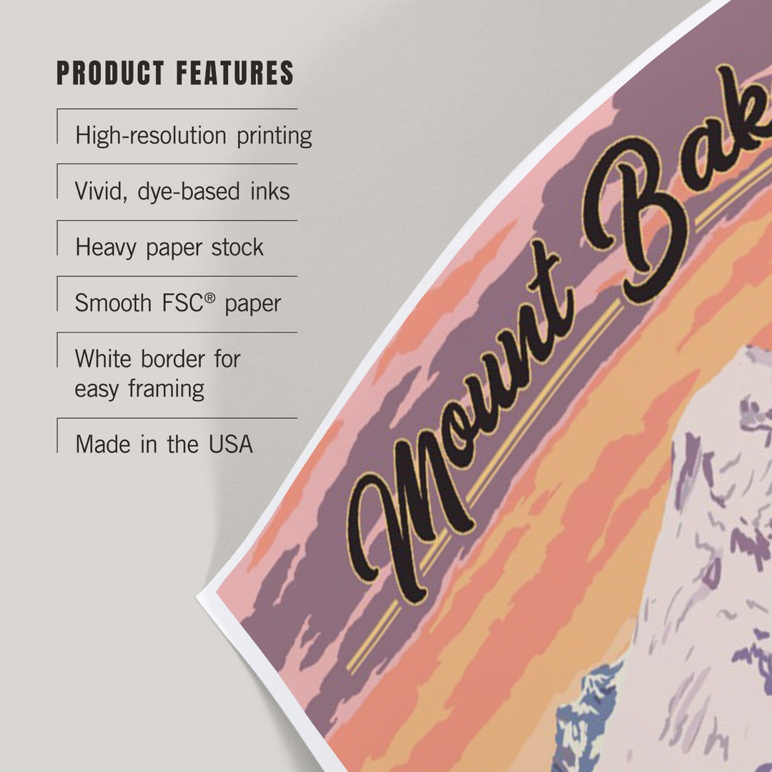 Mount Baker, Washington, Bears and Spring Flowers, Art & Giclee Prints Art Lantern Press 