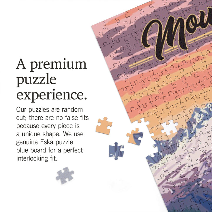 Mount Baker, Washington, Bears and Spring Flowers, Jigsaw Puzzle Puzzle Lantern Press 