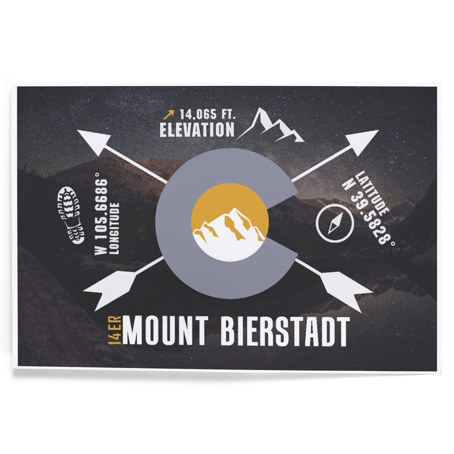 Mount Bierstadt, Colorado Infographic, The Fourteeners, Art & Giclee Prints Art Lantern Press 
