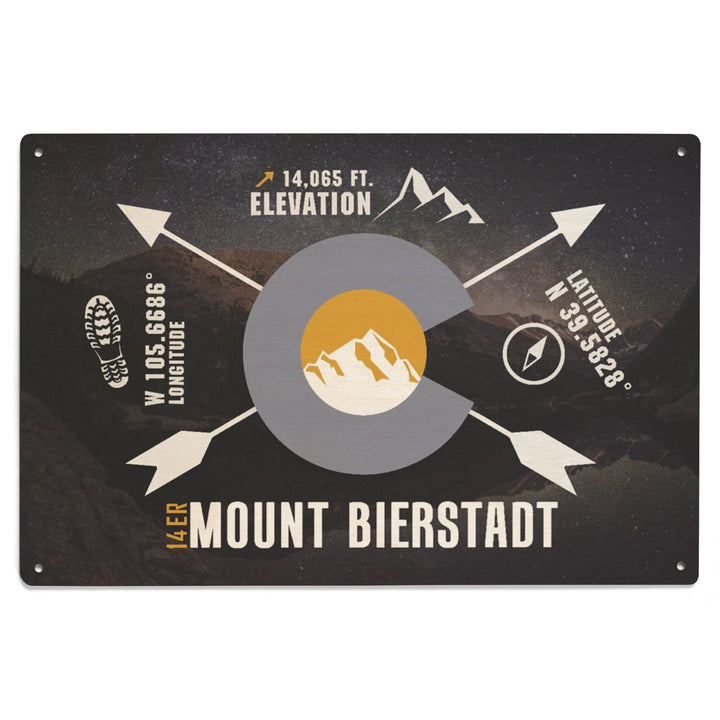 Mount Bierstadt, Colorado Infographic, The Fourteeners, Lantern Press Artwork, Wood Signs and Postcards Wood Lantern Press 