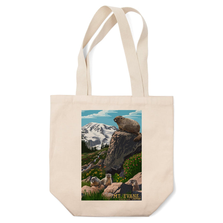 Mount Evans, Colorado, Marmots, Elevation, Tote Bag Totes Lantern Press 