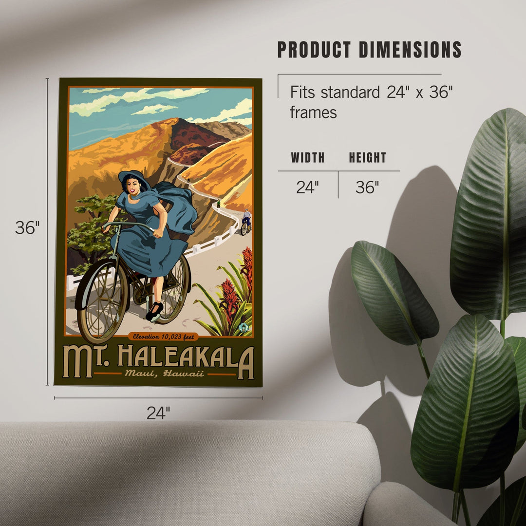Mount Haleakalā, Hawaii, Bicycle, Art & Giclee Prints Art Lantern Press 