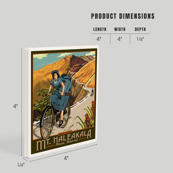 Mount Haleakalā, Hawaii, Bicycle, Coasters Coasters Lantern Press 